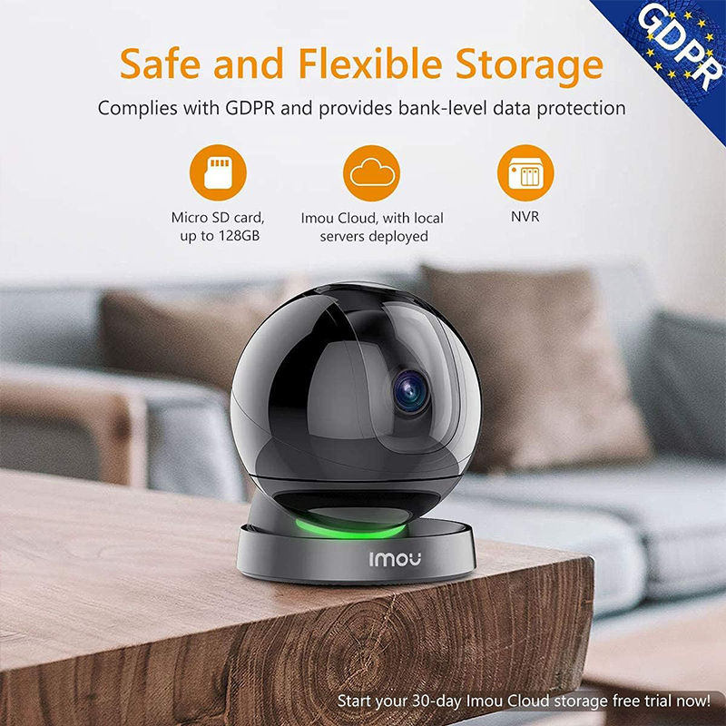 IMOU Smart Security Cam Indoor Wi-Fi 4MP 2K+ Pan and Tilt 360° IPC-A46LN - Black