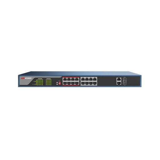 [DS-3E0318P-E/M] Hikvision 16-Port 100 Mbps Unmanaged PoE Switch